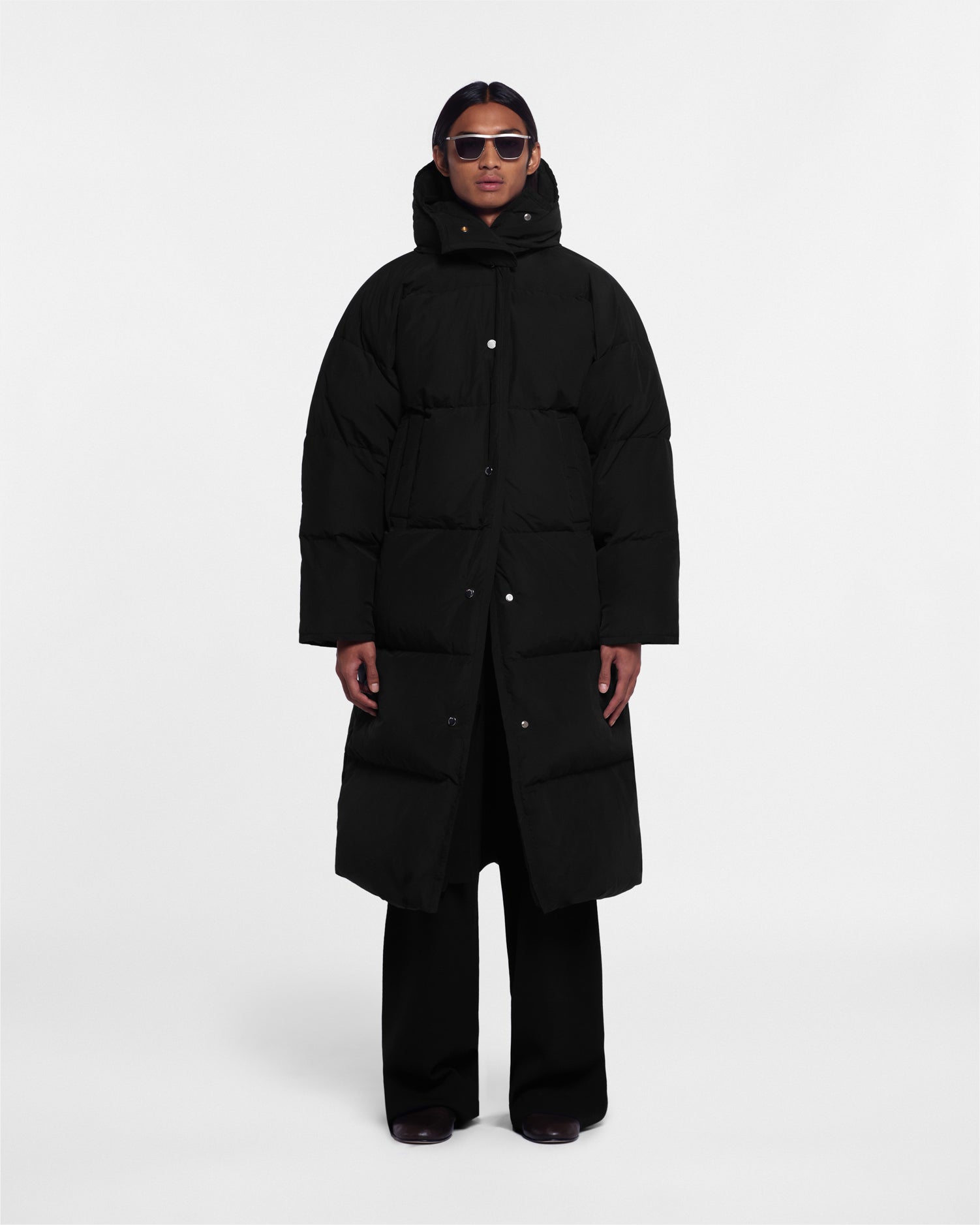 Riva Tech Poplin Puffer Coat | Off Black