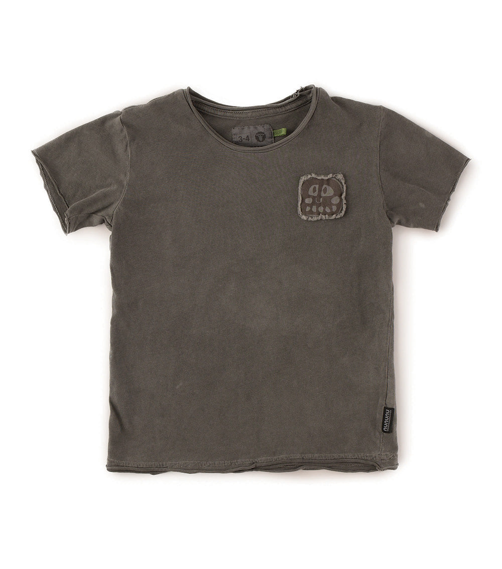 Kid | Rowdy Mask Patch T-Shirt | Vintage Grey