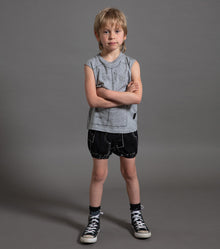 Kid | Sewing Pattern Sleeveless Shirt | Heather Grey