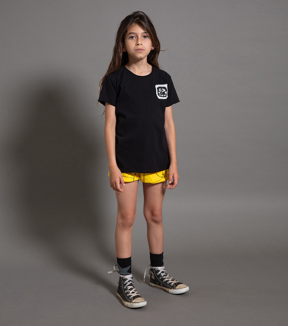 Kid | Sewing Pattern Yoga Shorts | Lava Yellow