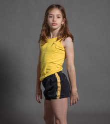 Kid | Measuring Band Denim Yoga Shorts | Washed Black