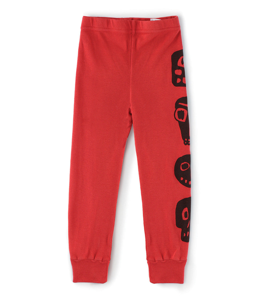 Kid | Side Rowdy Masks Leggings | Lava Red