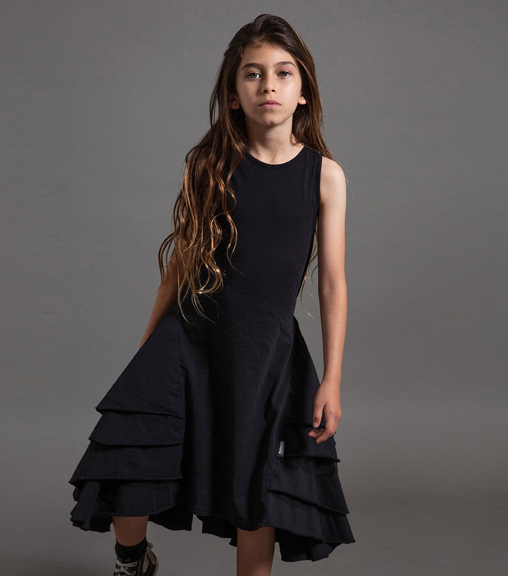 Kid | Fancy Layered Dress | Black