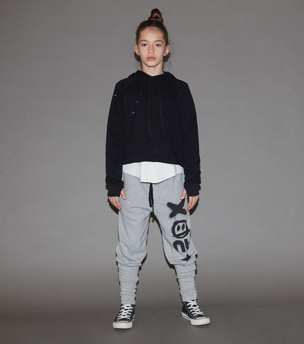 Kid | Distressed Hoodie | Black