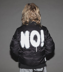 Kid | Sprayed No! Down Bomber Jacket | Black
