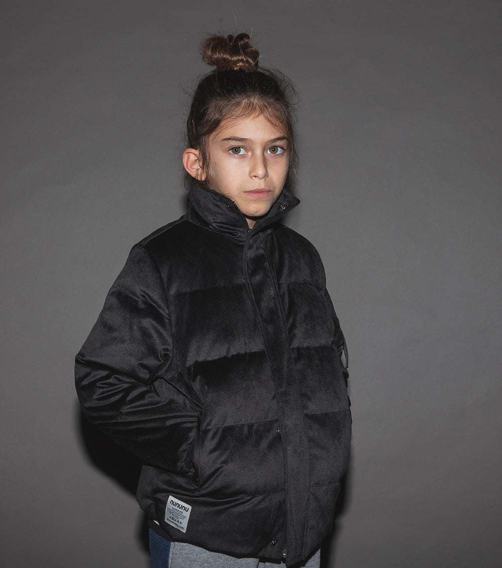 Kid | Velvety Down Jacket | Black