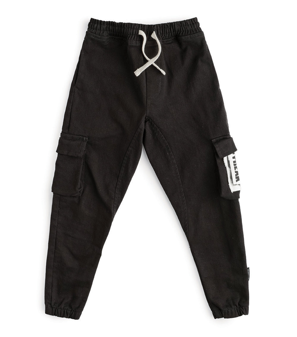 Kid | Patch Cargo Pants | Black