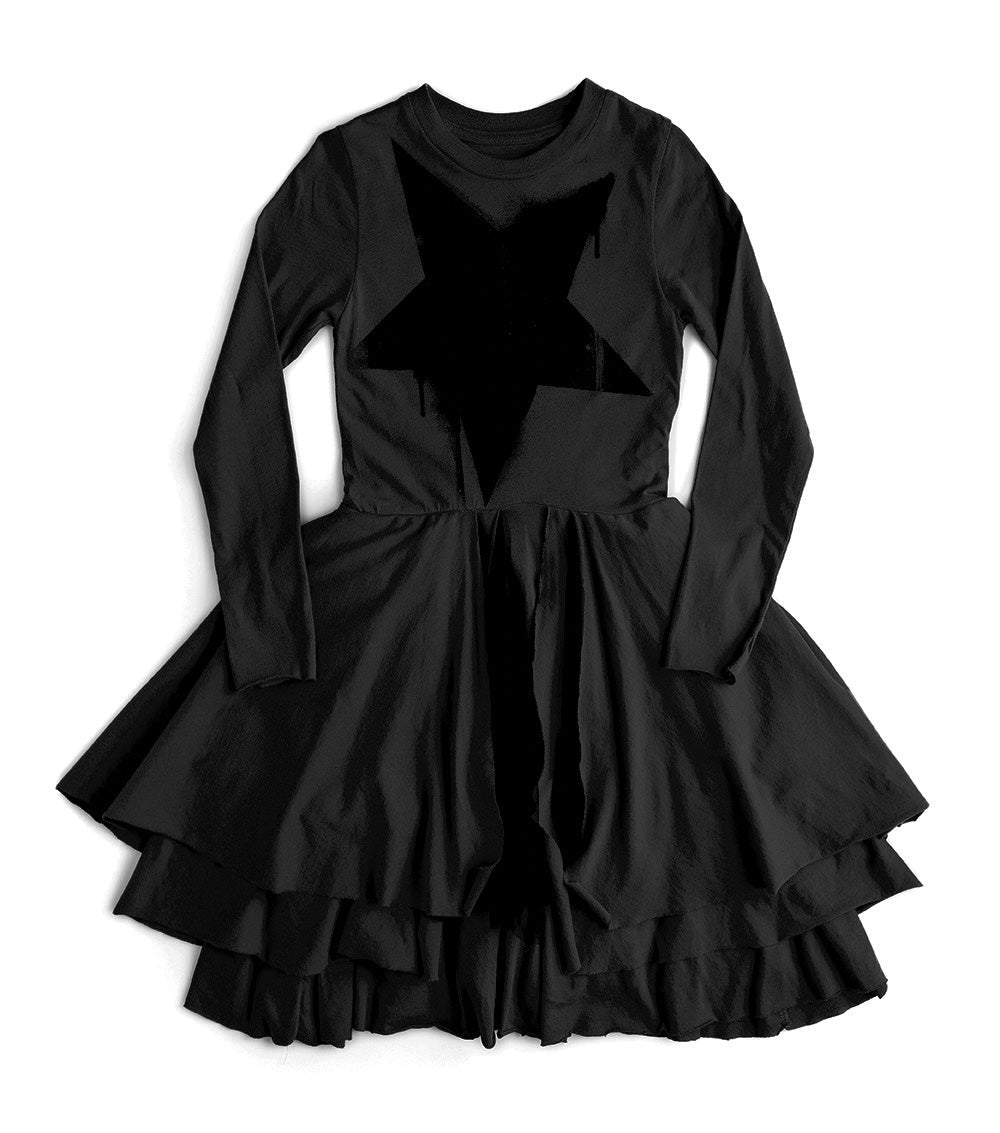 Kid | Falling Star Layered Dress | Black
