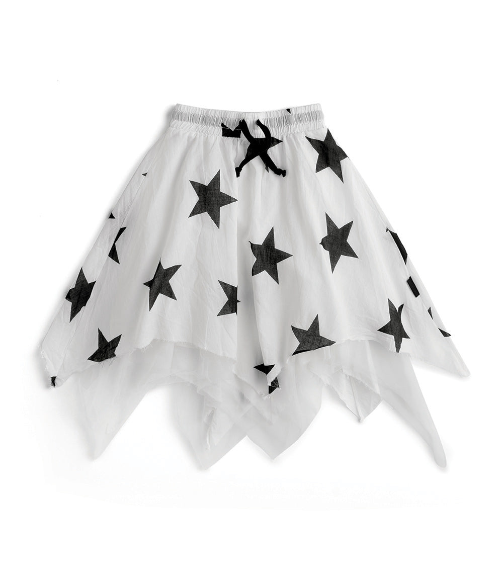 Kid | Voile Star Flowy Skirt | White