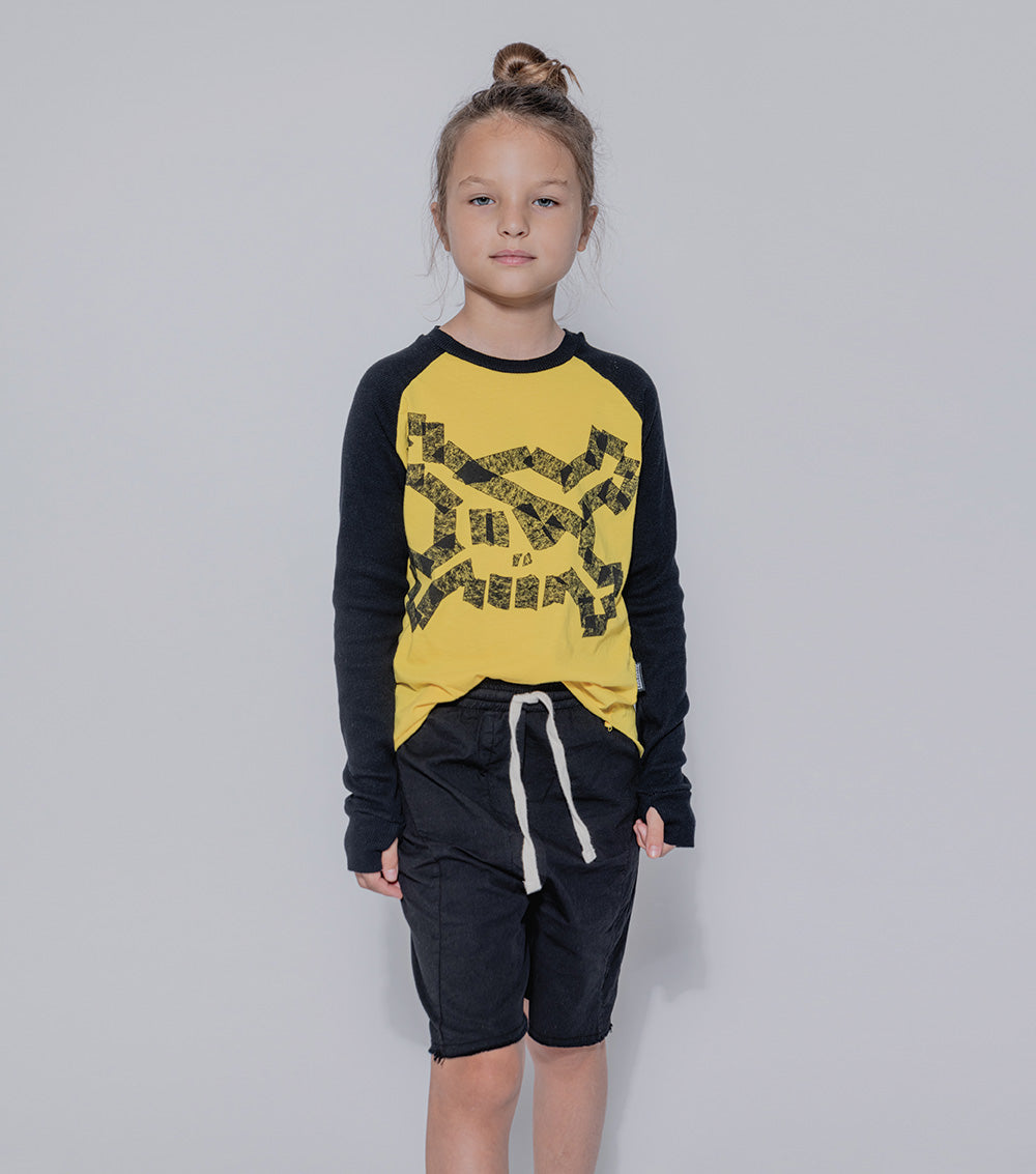 Kid | Masking Tape Skull Shirt | Black