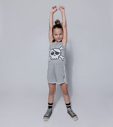 Kid | Skull Patch Tank Overall | Black