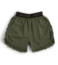 Kid | Airy Ruffled Shorts | Olive