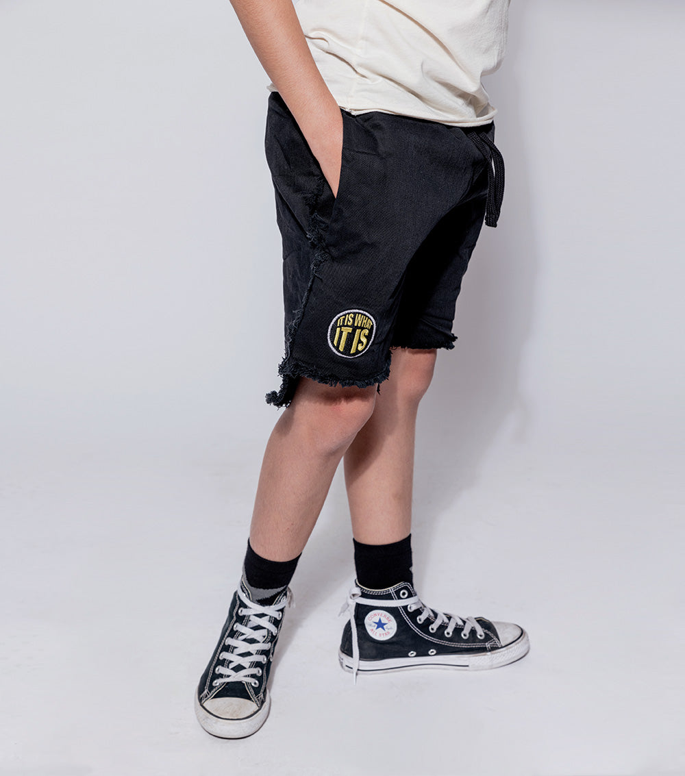Kid | Unbalanced Shorts | Black