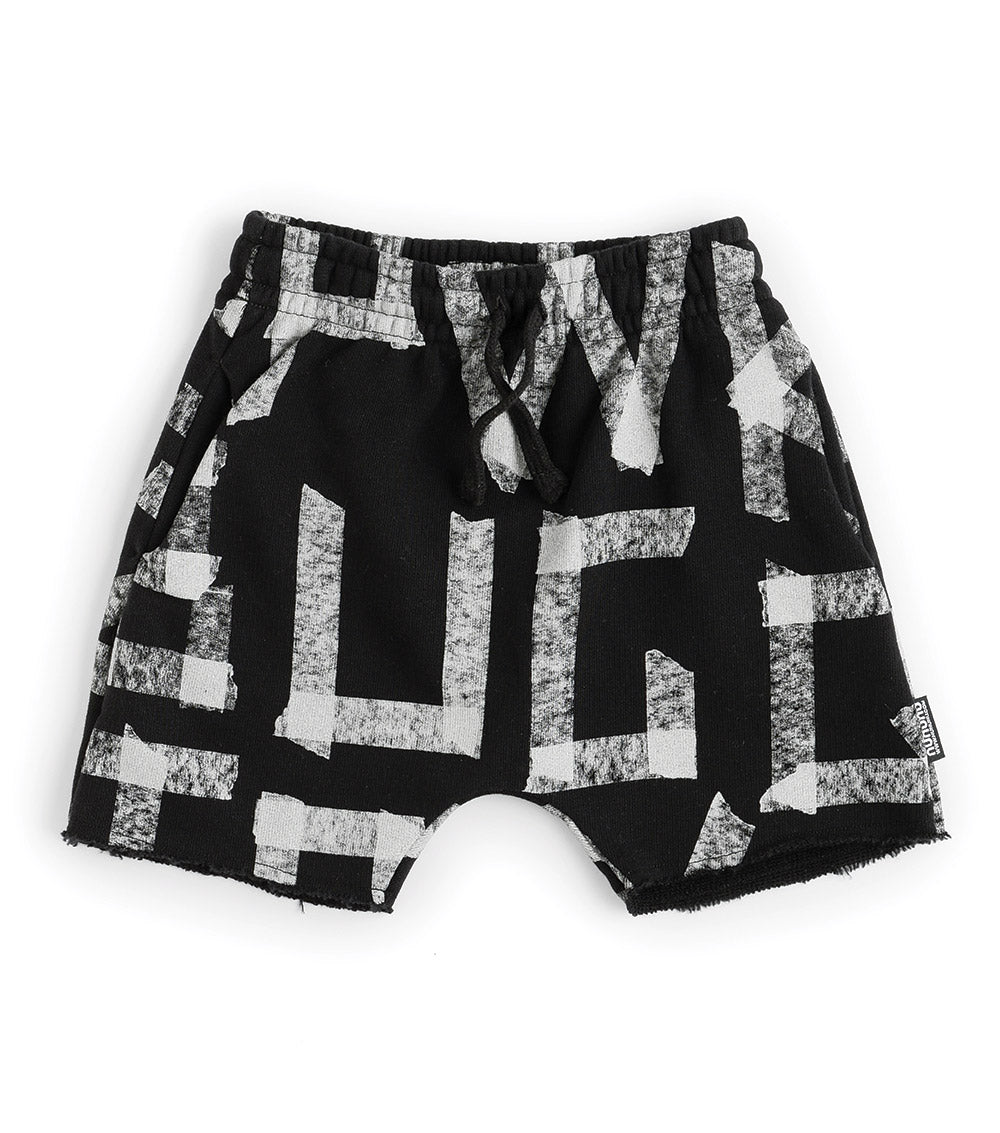 Kid | Masking Tape Rounded Shorts | Black