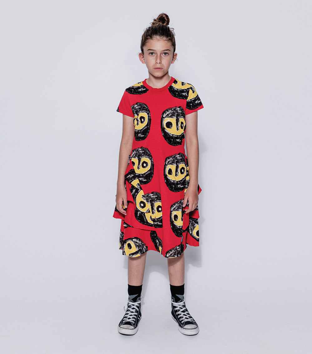 Kid | The Warriors Layered Dress | Red