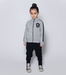 Kid | Sporty Zip Training Jacket | Heather Grey