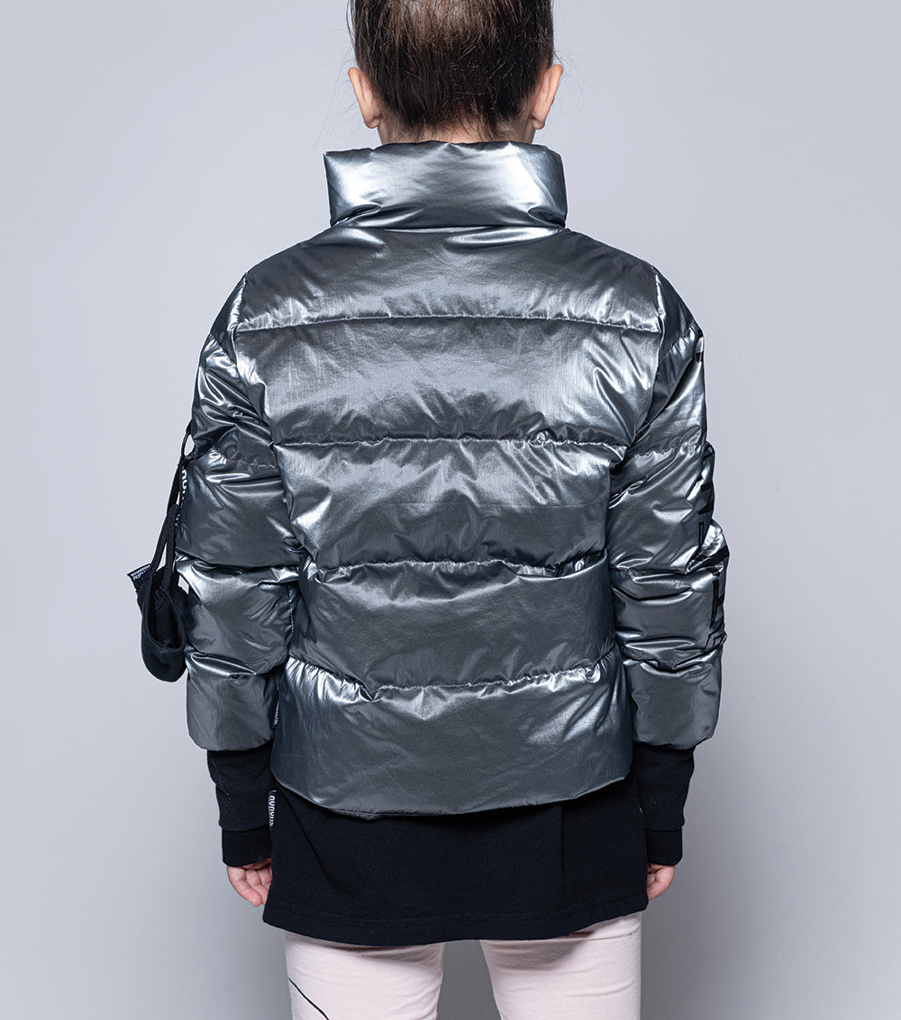 Kid | Attention Fluffy Down Jacket | Dark Silver