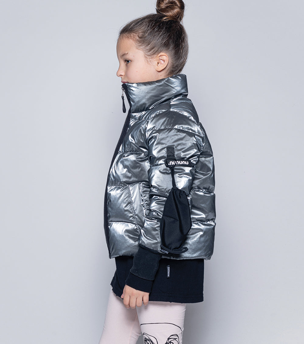Kid | Attention Fluffy Down Jacket | Dark Silver
