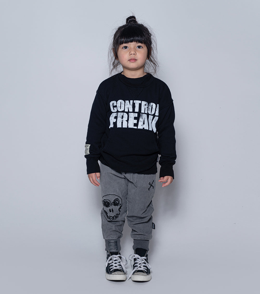 Kid | Scribbled Skull Pants | Vintage Grey