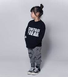 Kid | Scribbled Skull Pants | Vintage Grey