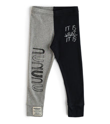 Kid | It Is What It Is Duo Leggings | Black x Heather Grey
