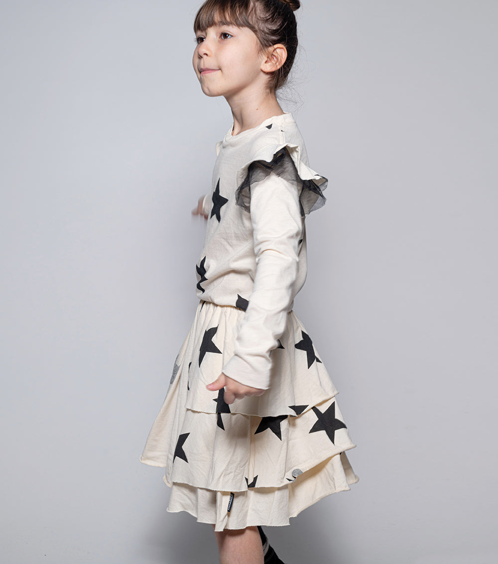 Kid | Star Multi Layered Dress | Natural