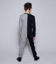 Kid | Duo Zip Loungewear | Heather Grey x Black
