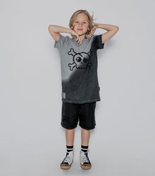 Kid | Gradient Skull T-Shirt | Dusty Heather Grey
