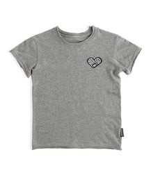 Kid | Bandaid Heart Patch T-Shirt | Heather Grey