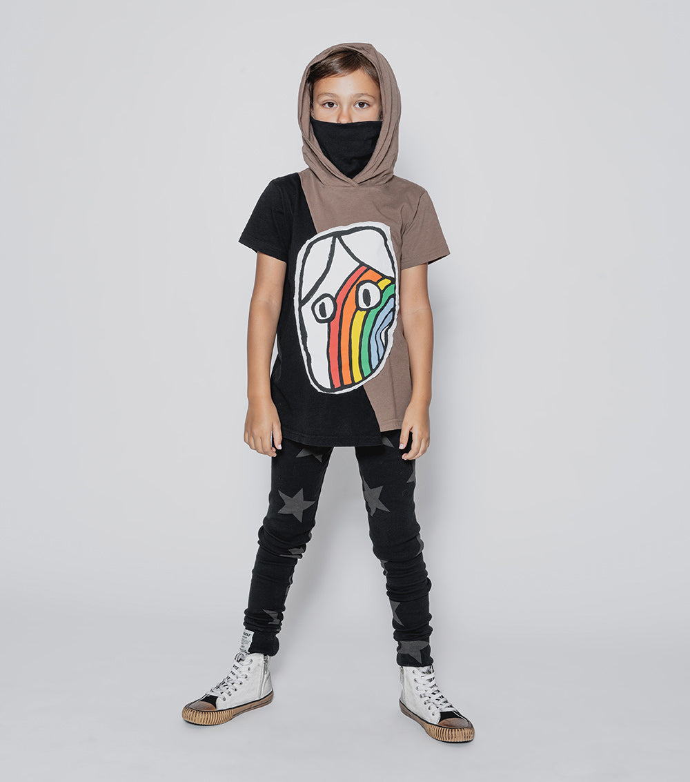 Kid | Rainbow Dude Ninja Shirt | Black x Earth Brown