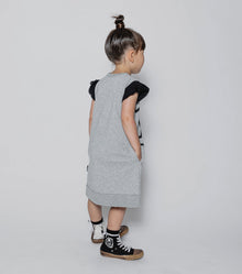 Kid | Ruffled Sleeve Sweatdress | Heather Grey