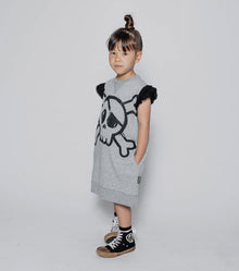 Kid | Ruffled Sleeve Sweatdress | Black