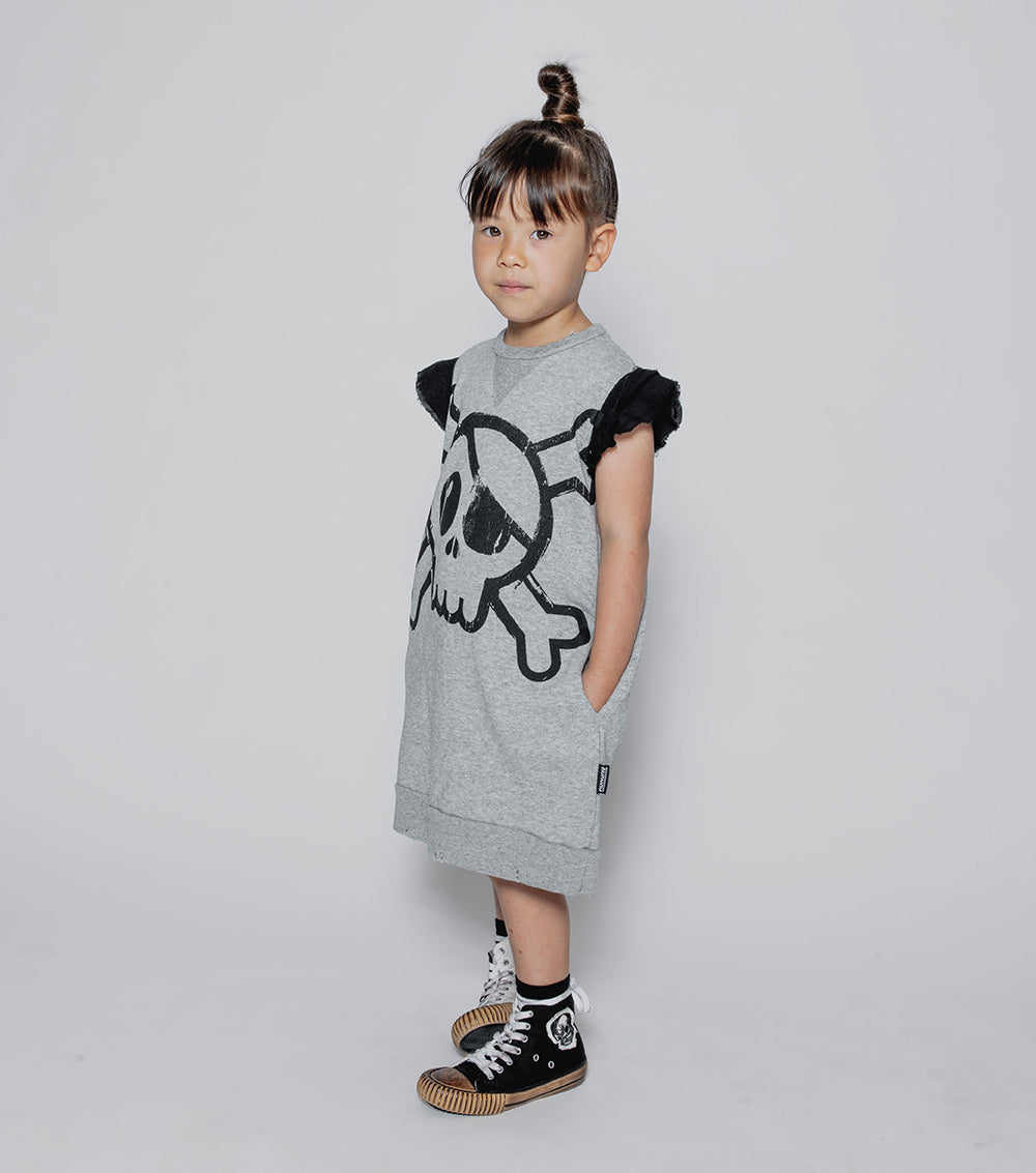 Kid | Ruffled Sleeve Sweatdress | Black