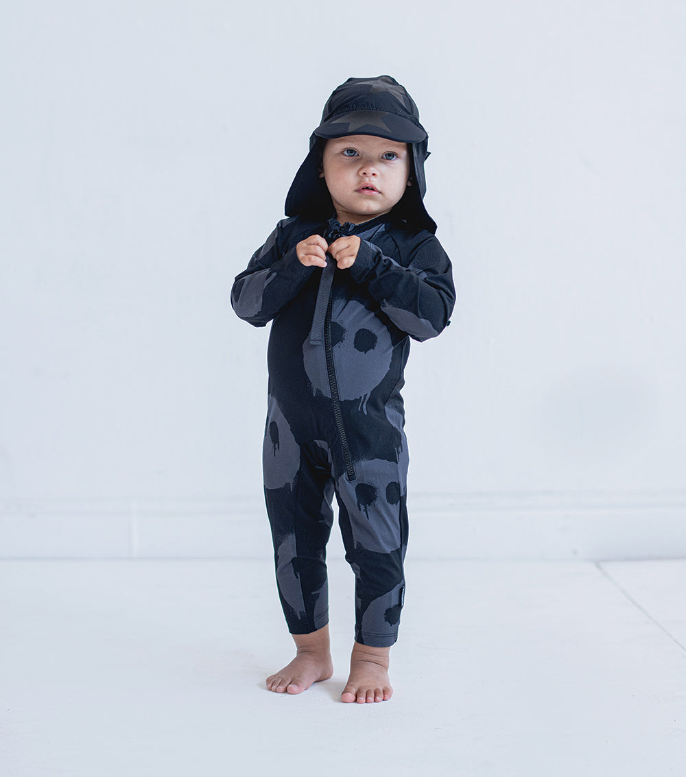 Kid | Melting Masks Swim Overall | Black