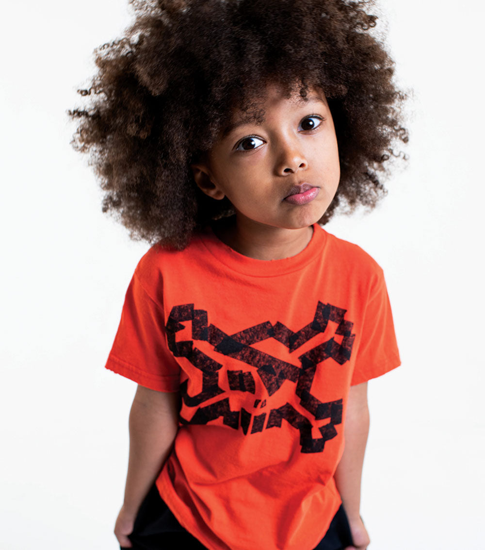 Kid | Masking Tape Skull T-Shirt | Red
