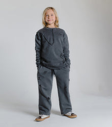 Kid | Patchwork Sweatshirt | Dyed Graphite