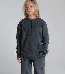 Kid | Patchwork Sweatshirt | Dyed Graphite