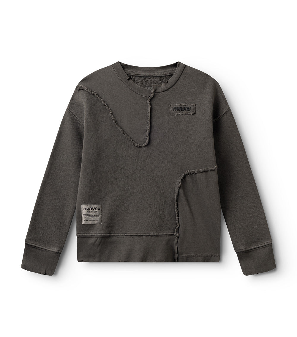 Kid | Patchwork Sweatshirt | Dyed Graphite