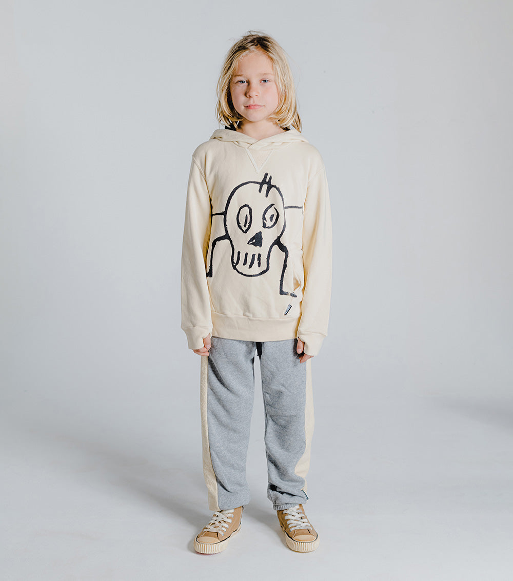 Kid | Goofy Skull Hoodie | Natural
