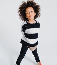 Kid | Striped Knit | Black x White