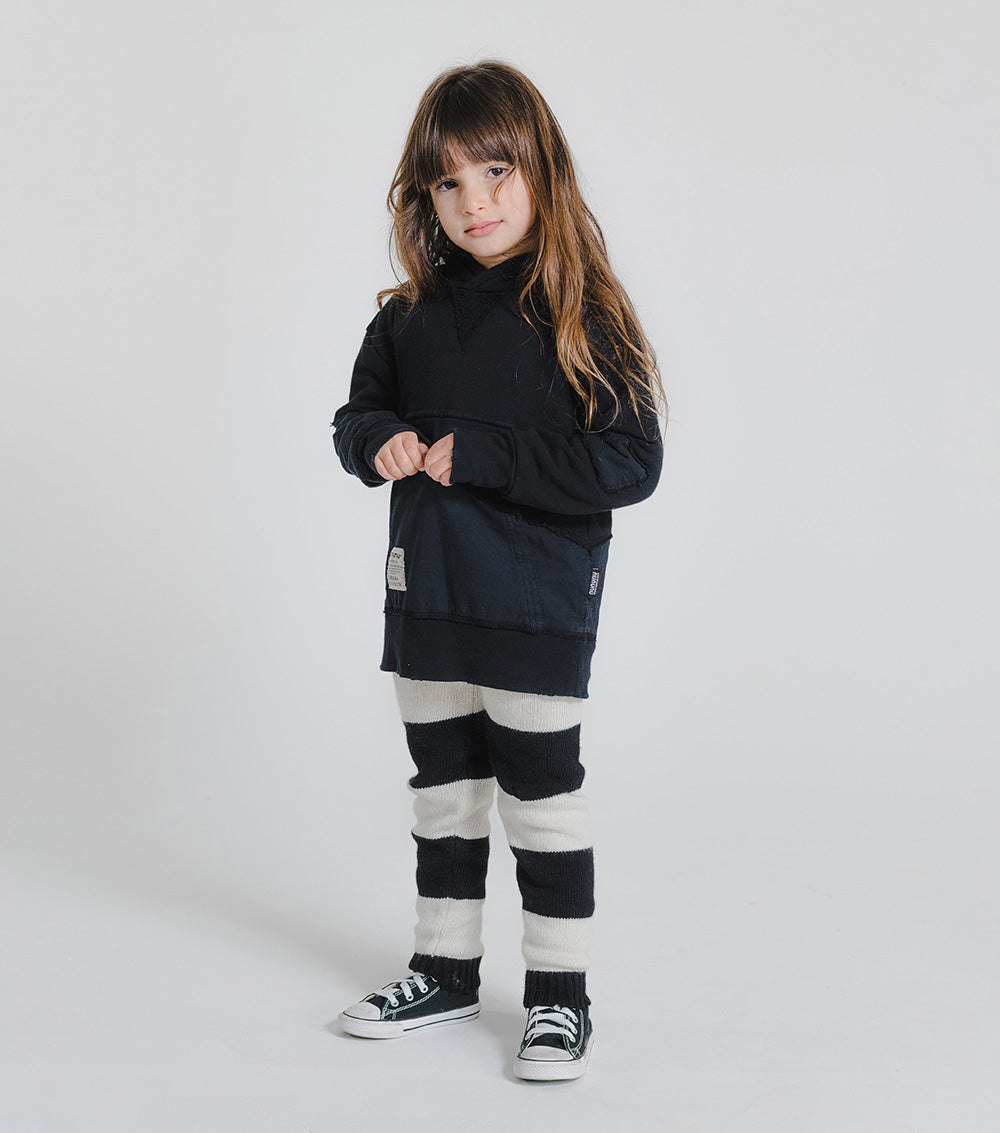 Kid | Knit Leggings | Black x White