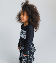 Kid | Goofy Skulls Layered Dress | Black
