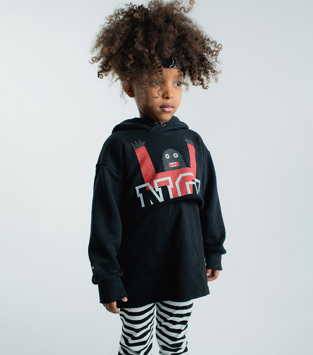Kid | Kooky Monster Mini Hoodie | Black