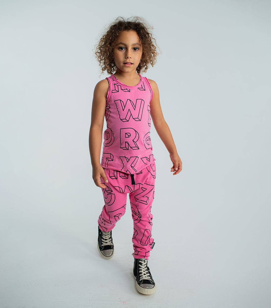 Kid | Light A-Z Baggy Pants | Ice Grey