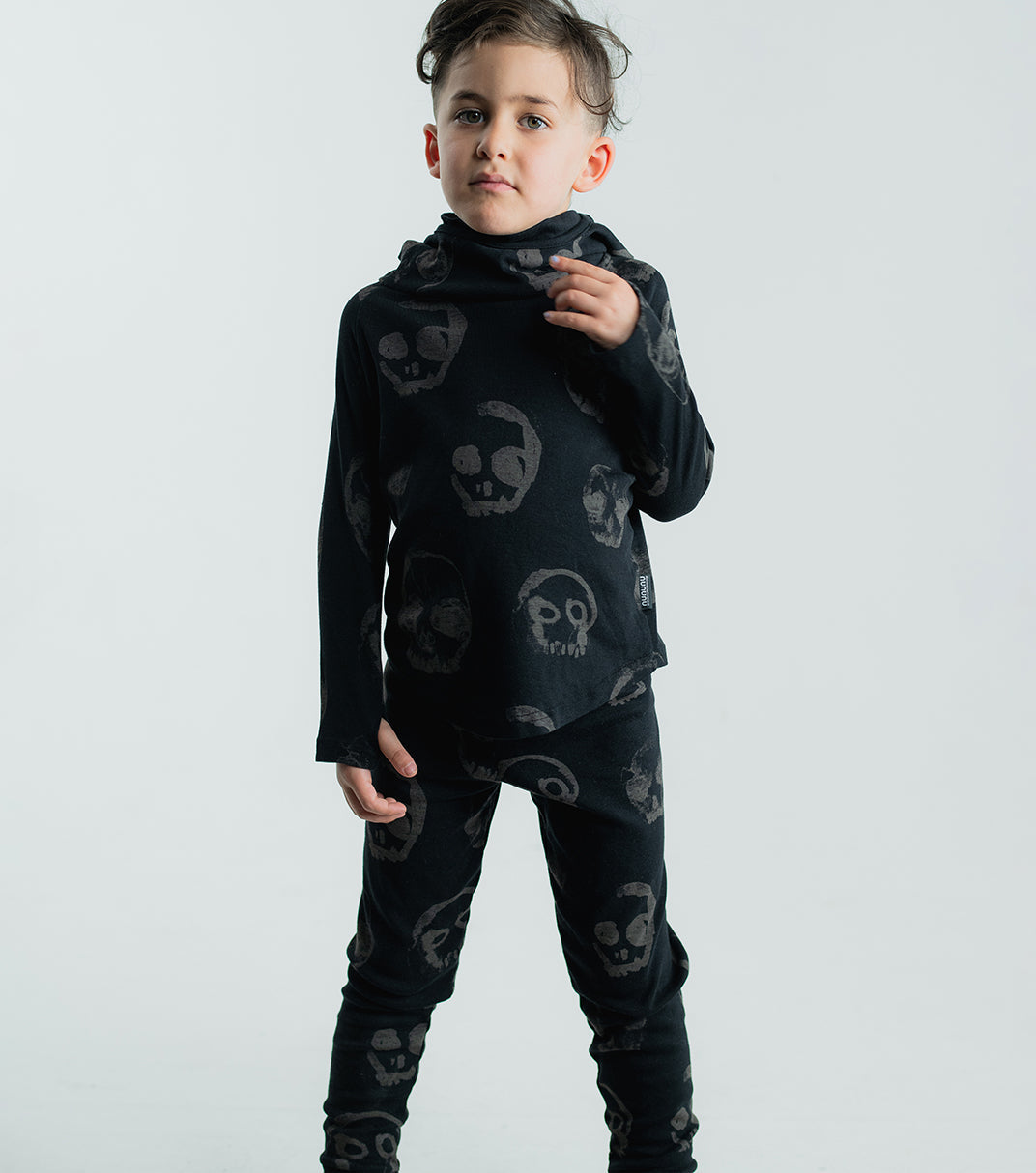 Kid | Faded Skulls Leggings | Black