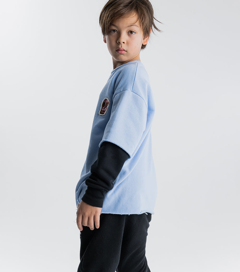 Kid | Dizzy Skull Towfer Sweatshirt | Black