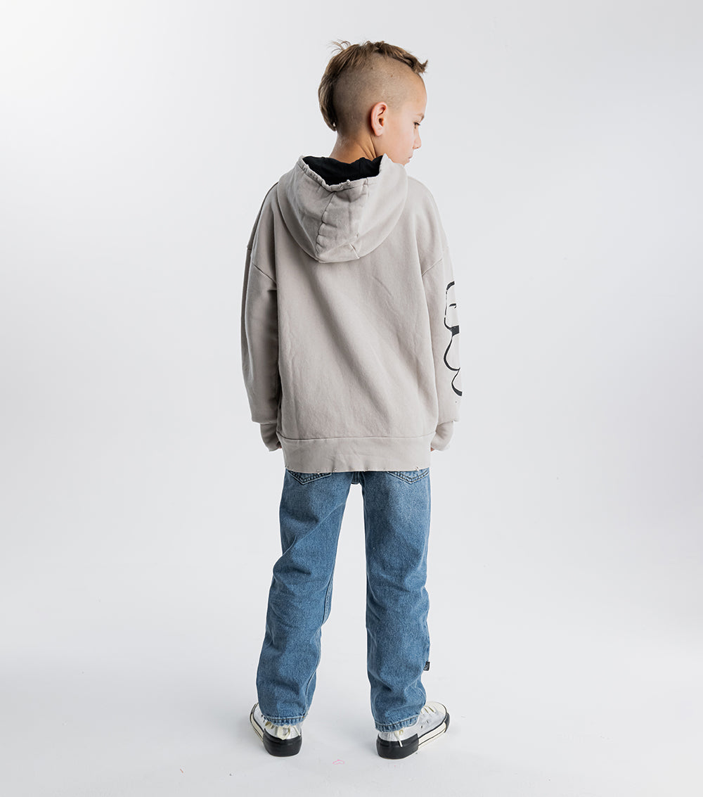 Kid | Pixel Skull Hoodie | Smokey Grey