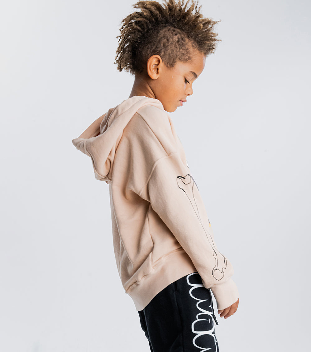 Kid | Bubbly Dizzy Skull Hoodie | Nude