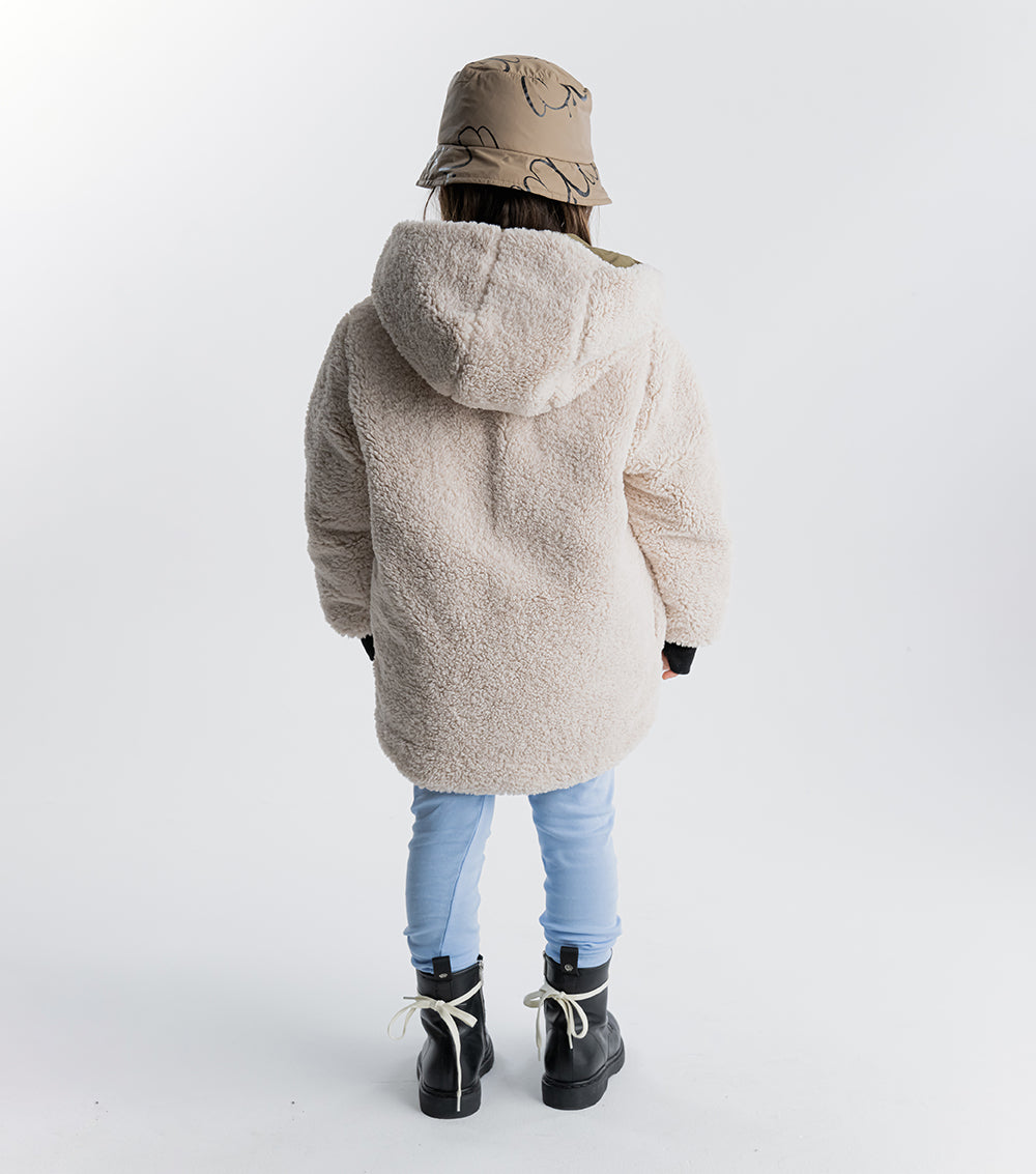 Kid | Reversible Sherpa Jacket | Olive
