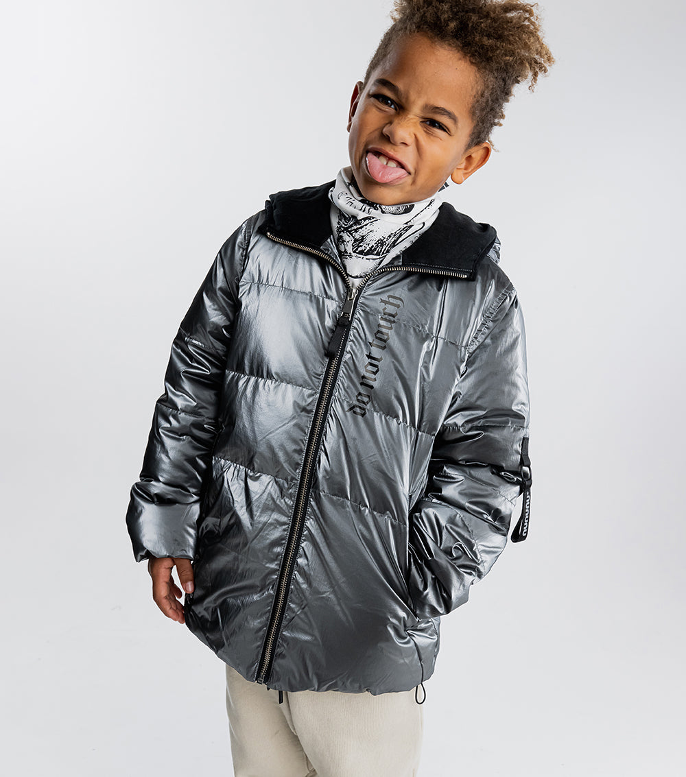 Kid | Moon Inked Down Jacket | Silver